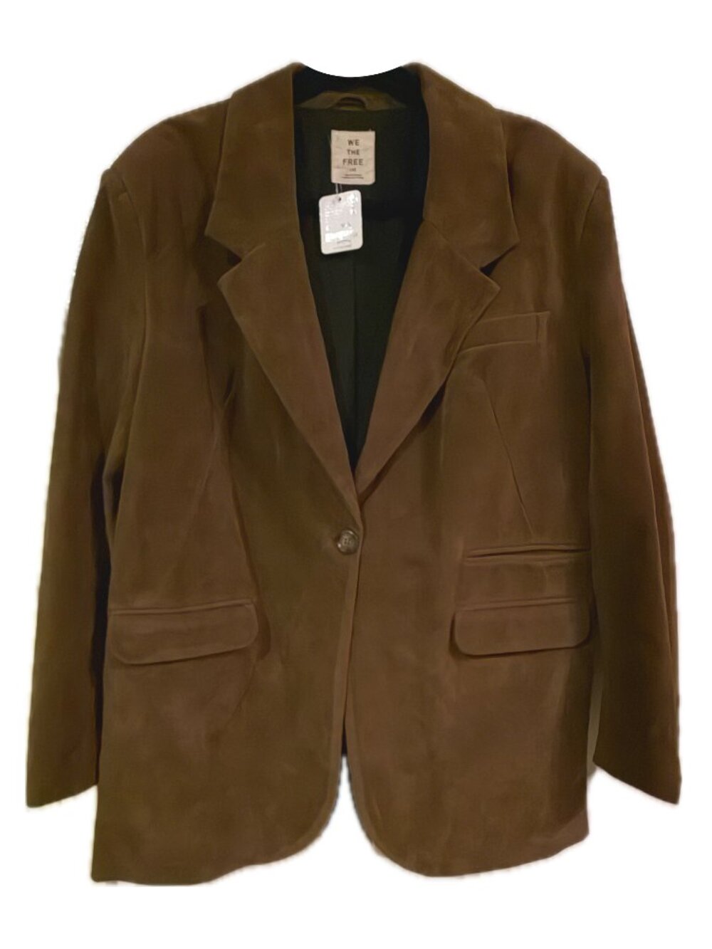 Free People Paper Cut Faux Suede Blazer Large